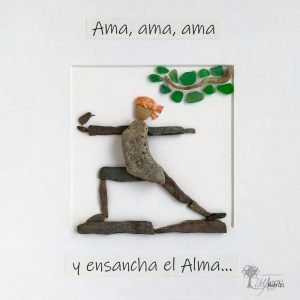 Cuadro con piedras La guerrera