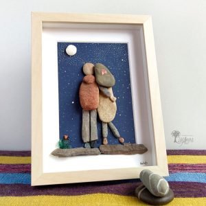 Cuadro con piedras Love is in the air