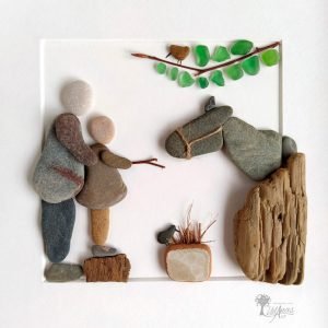 Cuadro con piedras Tardes con el abuelo