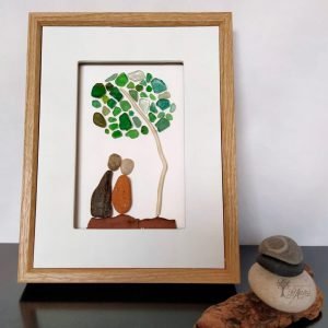 Cuadro con piedras Beso robado