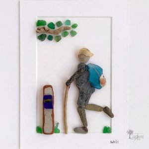 Cuadro con piedras decorativo El peregrino