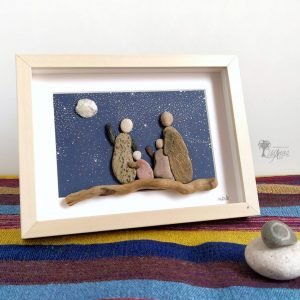 Cuadro con piedras Mirando la luna