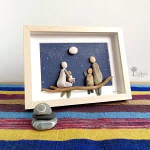 Cuadro decorativo con piedras ¿Qué cara tiene la luna?