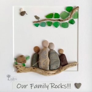 Cuadro con piedras Our family rocks