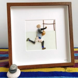 Cuadro con piedras Jugador de Rugby