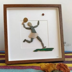 Cuadro decorativo con piedras Jugadora de Pádel