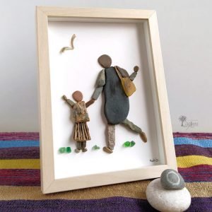 Cuadro con piedras Madre e hija