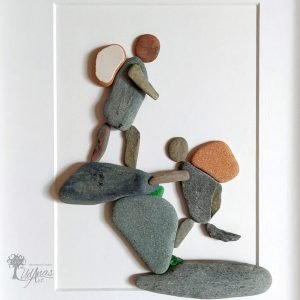 Cuadro con piedras Por más aventuras juntos