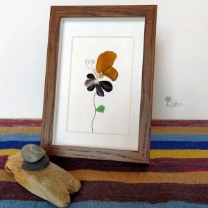 Cuadro con piedras Mariposa de mar