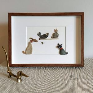 Cuadro con piedras Pandilla cuatro patas
