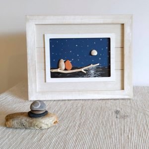 Cuadro de decoración con piedras Si todo fuera mar