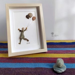 Cuadro con piedras Alegría
