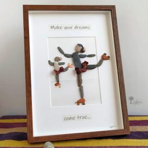 Cuadro decorativo con piedras Make your dreams come true