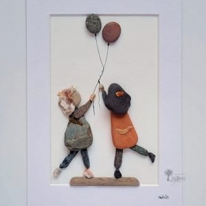 Cuadro con piedras Amigas para siempre