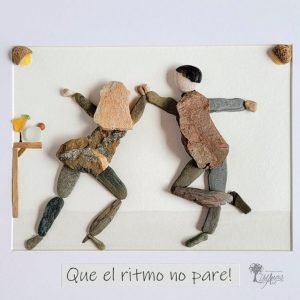 Cuadro con piedras Que el ritmo no pare