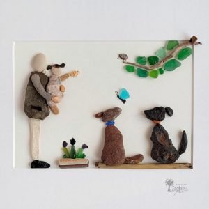 Cuadro con piedras Tardes con el abuelo