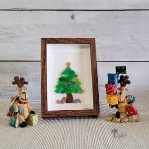Cuadro con piedras Árbol de Navidad