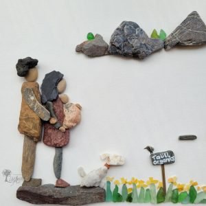 Cuadro de decoración hecho a mano con piedras