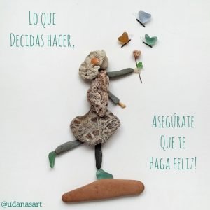 Fotografía de piedras frase motivación positiva ser felices UdanasArt